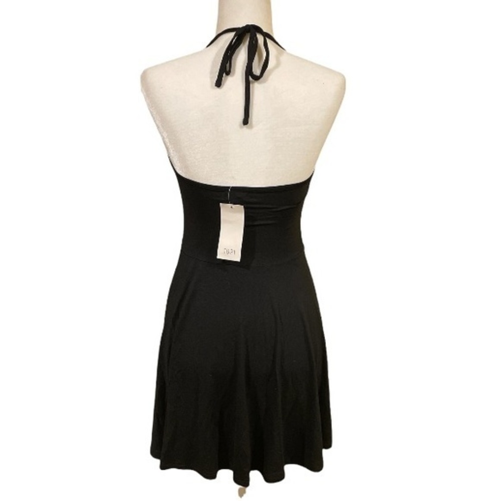 Tobi Black Halter Skater Dress‎ Medium NEW - Picture 3 of 6